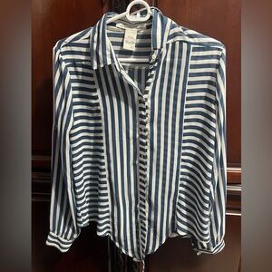 Xs blue and white strip blouse